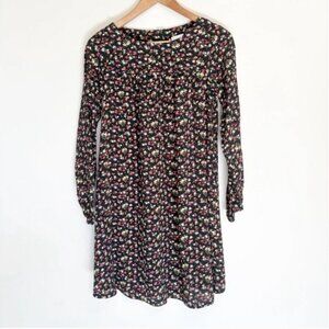 NWT The Nines by Hatch Black Floral Dress with Multicolor Blooms – Women’s XS